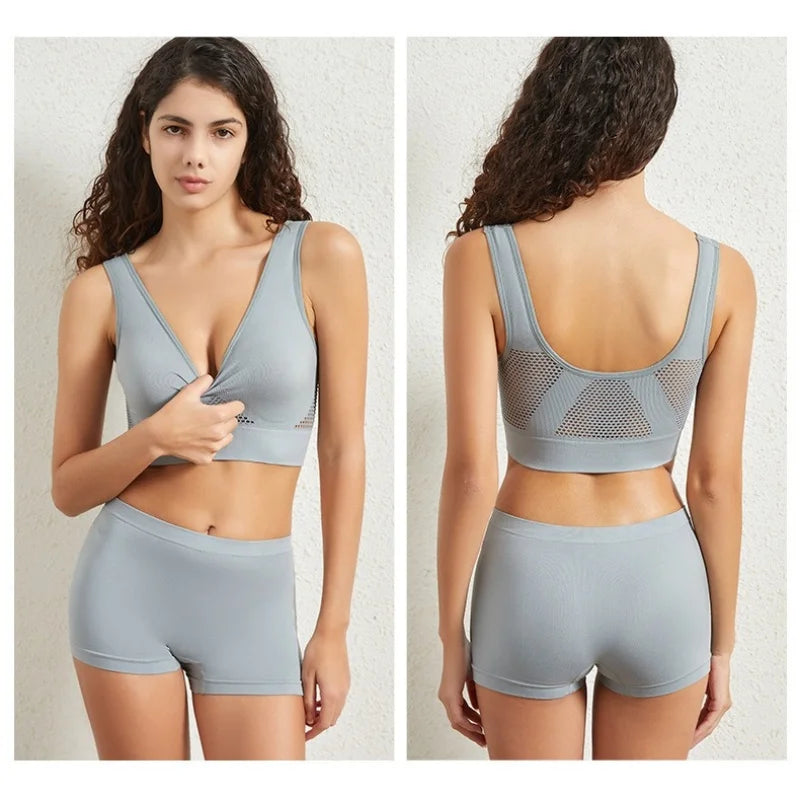 Ensemble soutien de gorge sport, sans coutures